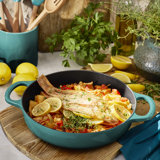 Le Creuset Signature Cast Iron Round Braiser, 5 Qt. - Blue Riviera
