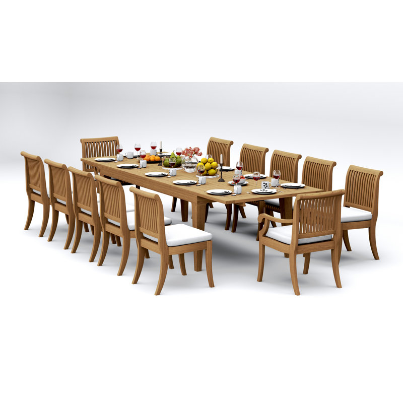 Giva Outdoor 13 - Piece Teak Dining Set