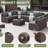 9 Piece Rattan Sectional Seating Group with Cushions-1198207331