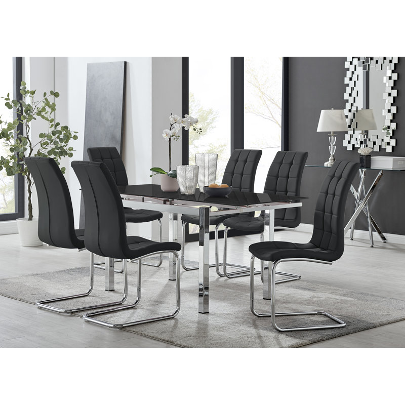 Tierra Extendable Dining Set, Black