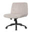 Chaise de bureau pivotante réglable sur roulettes, velours côtelé beige, sans accoudoirs