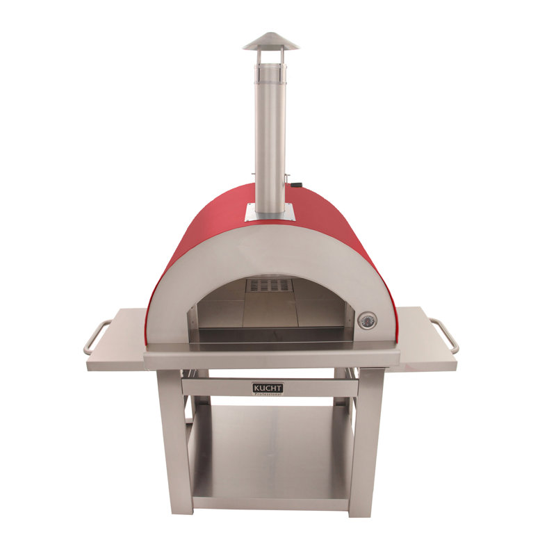 Outdoor Wood-Fired Pizza Oven, Red