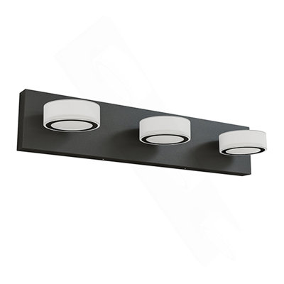 Luminaire à DEL ovale rotatif blanc moderne à 3 lumières DEL avec base en chrome pour meuble-lavabo de 21 po