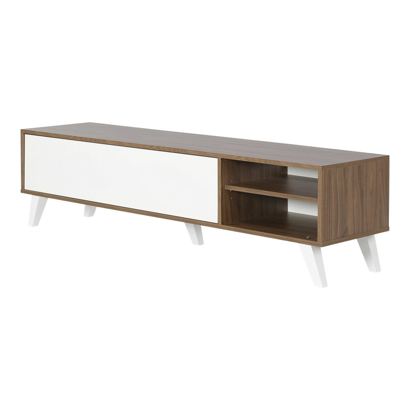 Alvarenga TV Stand for TVs up to 70", Walnut/White