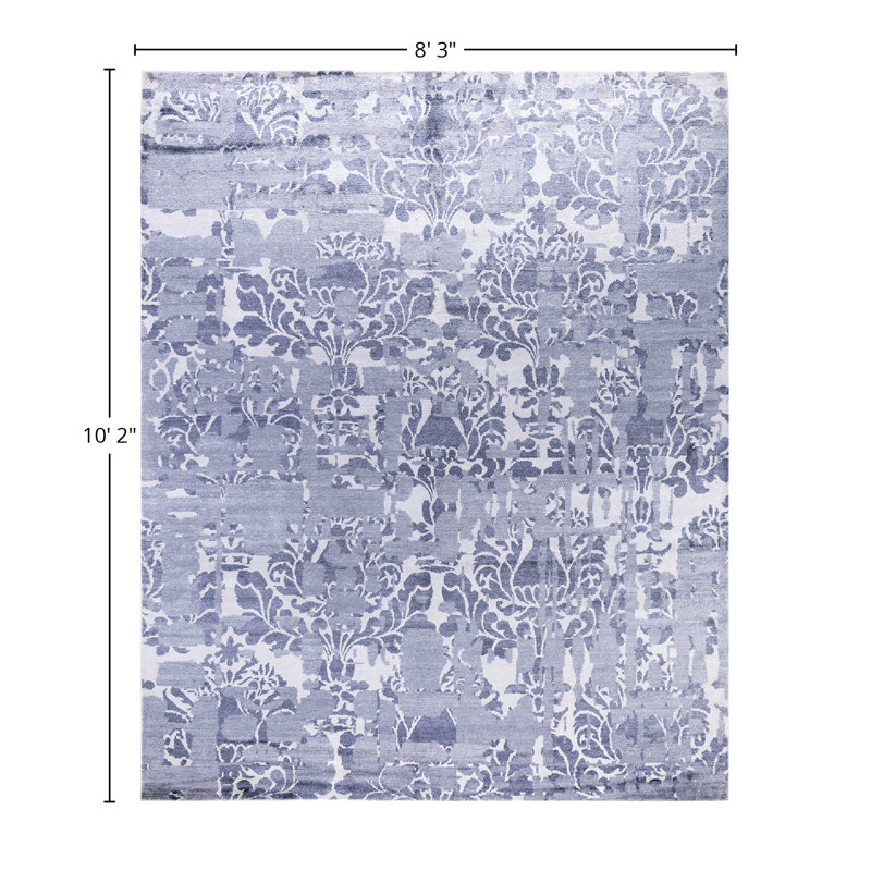 Overdyed One-of-a-Kind Rectangle 8'3" X 10'2" Hand Knotted Area Rug