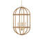 Charrette 4 - Light Rattan/Wrought Iron Chandelier