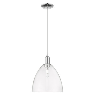 Arcadia - Bristol - 1 Light 12" Cord Hung Mini Pendant - Matte Black Finish - Clear Shade