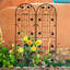 Ensemble de 2 jardinières en métal 71 po x 19,7 po en treillis métallique, antirouille, noir, facile à assembler, paquet de 2 treillis en fer, 19,7 po, plante auxiliaire, méthode d'assemblage, solide