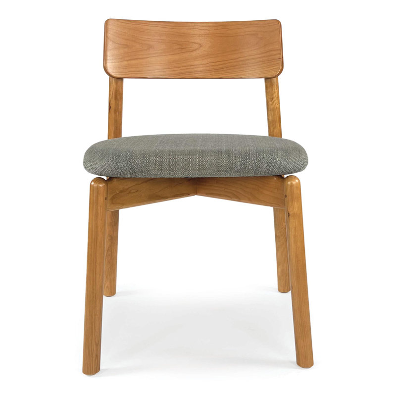 Baton Dining Upholstered Dining Chair, Hemp, Natural Cherry