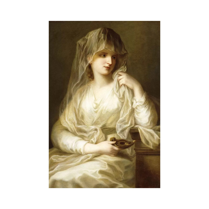 Tuccia, the Vestial Virgin, Three Quarter Length, Holding a Lamp 1 Piece Wrapped Canvas Painting