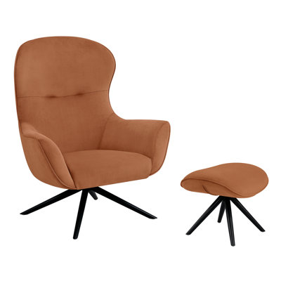 Modern Swivel Accent Chair With Ottoman