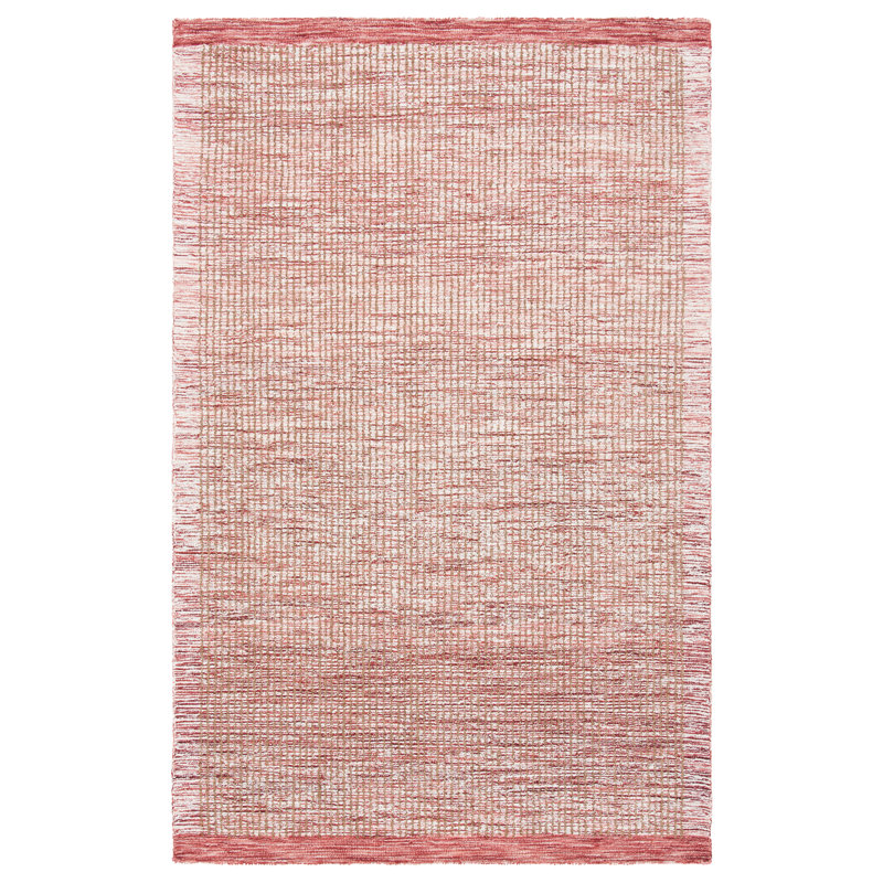 Vihaan Hand Tufted Wool/Cotton Rug in Ivory/Red, Rectangle 3' x 5'