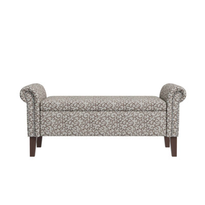 Conrad Floral Bonsai Storage Ottoman With Luxurious Upholstery And Spacious Compartment, Perfect For Elegant Home Decor And Practical Use.