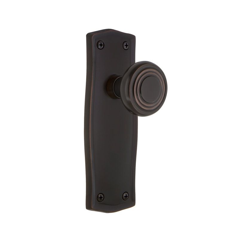 Prairie Plate with Deco Door Knob, Timeless Bronze