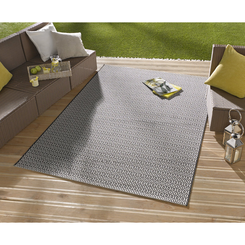 Meadow Flatweave Black Rug, Rectangle 160 x 230 cm