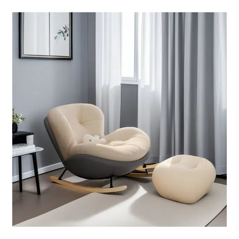 Chaise berçante Creative Fashion, Noir / brun / gris