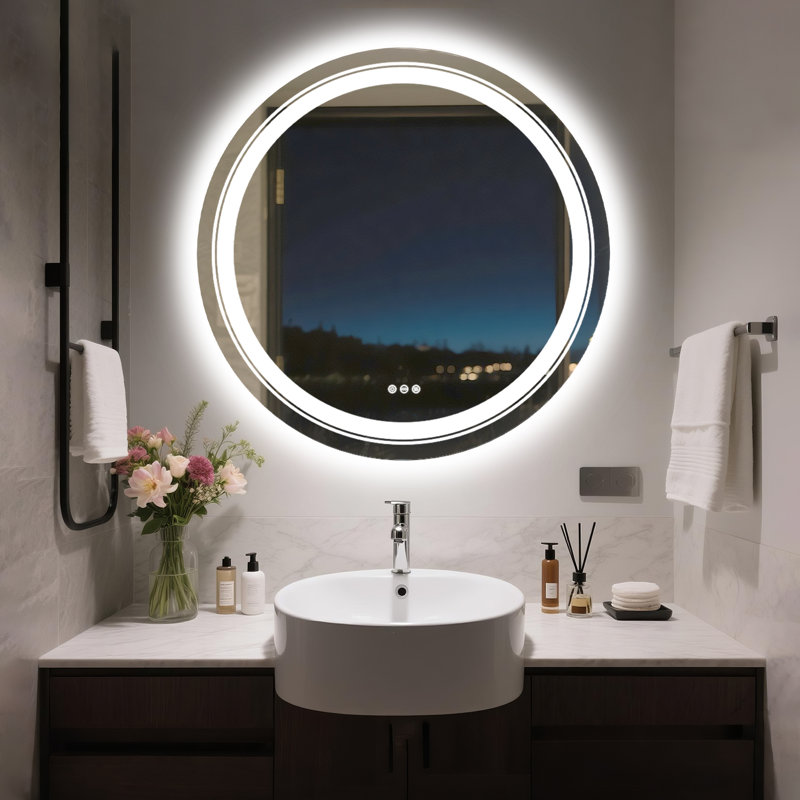 Vroman Flat Wall Mirror, 35.5" x 35.5"