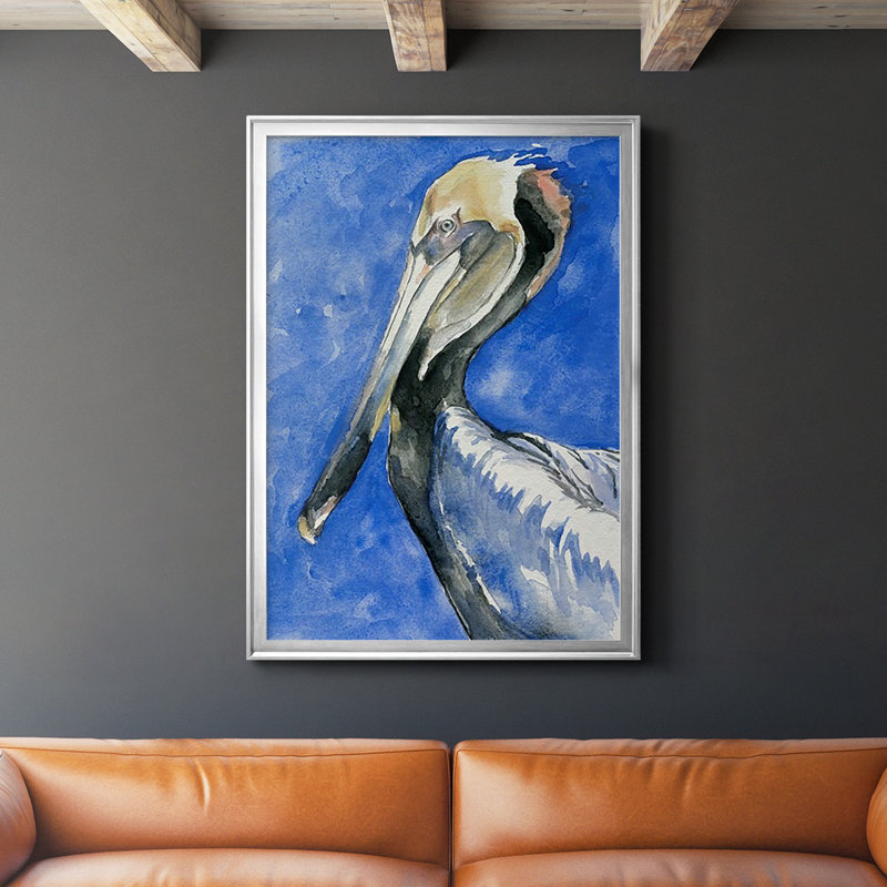 " Pelican Pool II ", 36.5" H x 26.5" W x 1" D, Silver