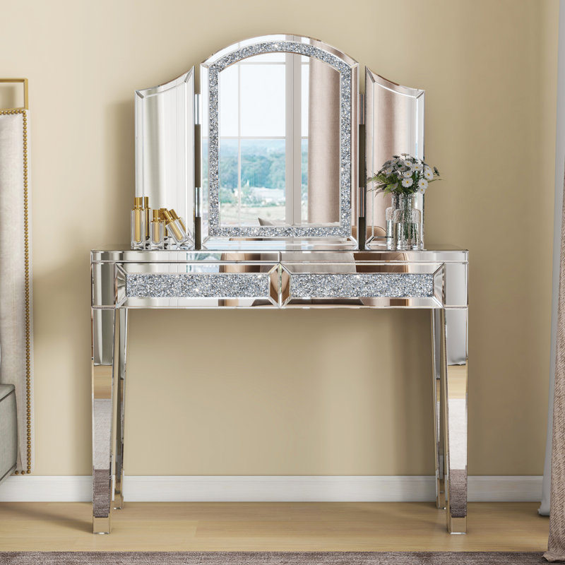 Amla 39'' Makeup Vanity with Mirror