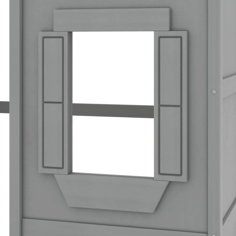 Lit mezzanine Abhir Kids, Gris, Lit simple