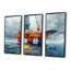«Grey Orange Summer Oil Rig In Ocean» - ensemble d'art mural de plateformes et champs de pétrole-1333525229-1333525236