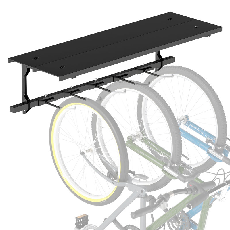 Support à vélo pour 5 vélos, support à vélo avec panier et 5 crochets