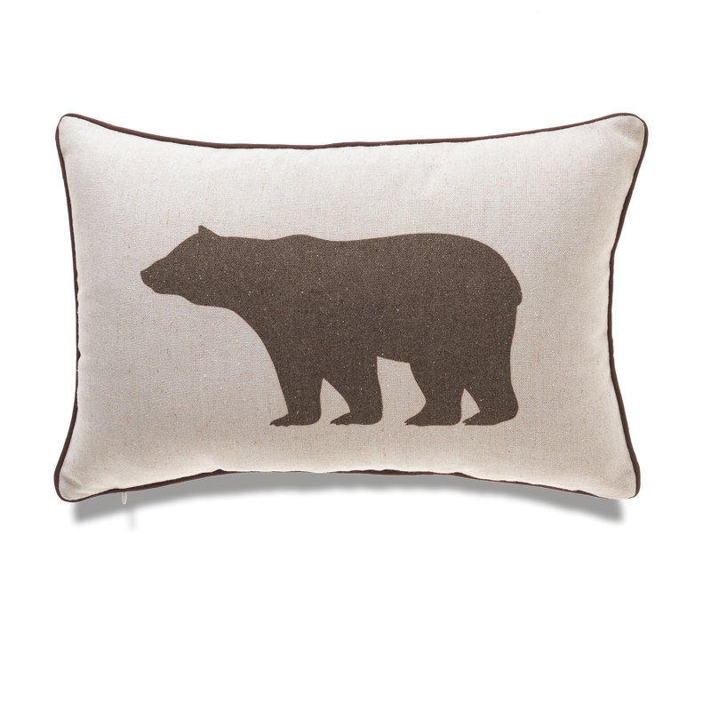 Bear Bear Rectangular Lumbar Pillow, Dark Brown