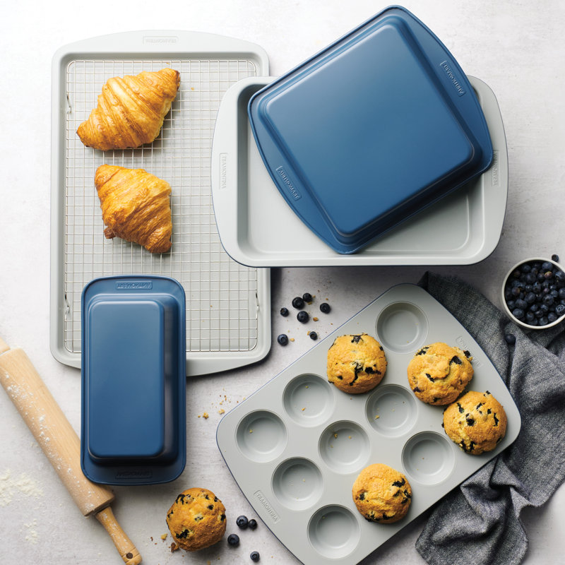 Tramontina Blue and Gray Ceramic Nonstick 6-Piece Bakeware Set
