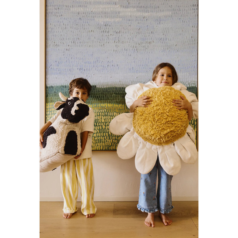 Floor Cushion White Daisy