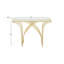 Console Derbyshire en métal or géométrique avec plateau en verre miroitant