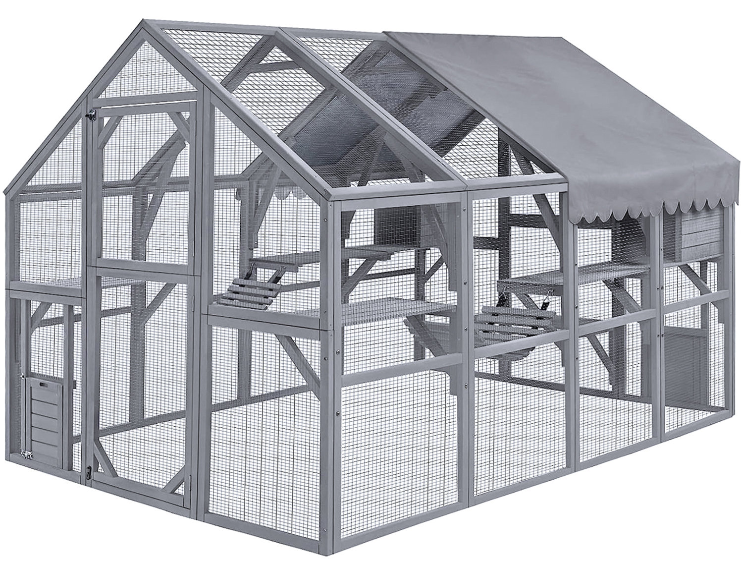 FOREST HOME Large Outdoor Cat House Enclosure with Small Houses