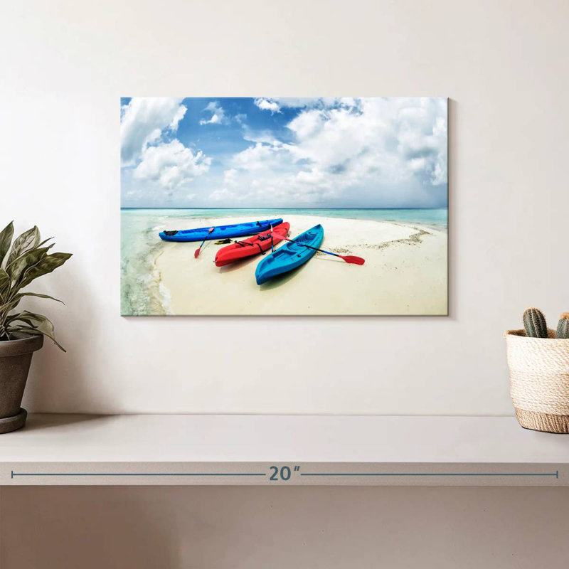 Kayaks sur un banc de sable, H 8 po x l 12 po