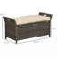 Banc de rangement en osier pour l'extérieur Outsunny