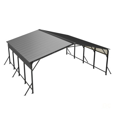 20'x20' Galvanized Steel Carport Canopy, Heavy Duty Triangle Reinforced Frame, UV-Proof Waterproof Roof, Large Capacity for Car, SUV, Boat, Tractor