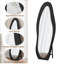 Miroir pleine longueur ondulé irrégulier 63 po x 24 po - cadre en flanelle noire - fixation au sol ou au mur-176046709