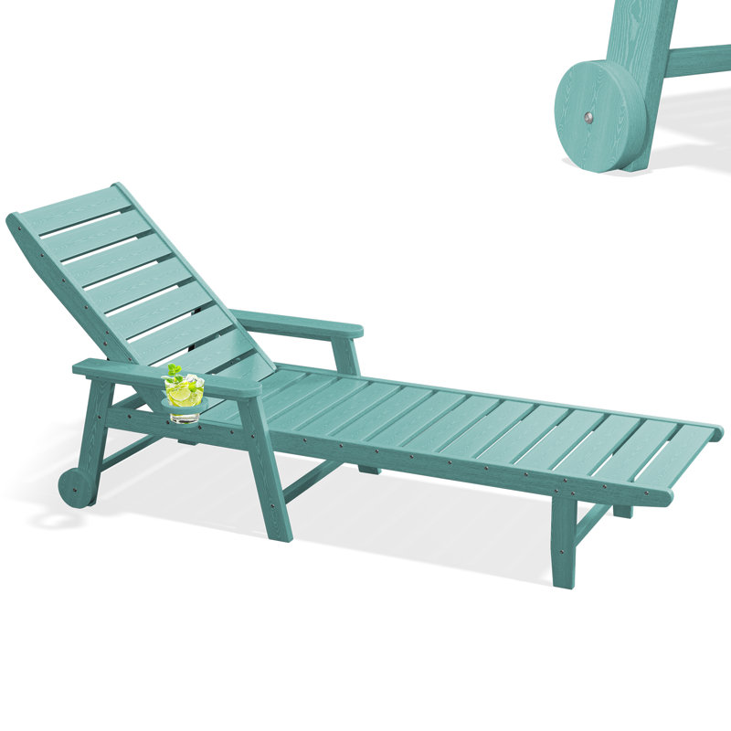 Chaise longue de patio imperméable et légère, chaises longues réglables en polyrésine pour la piscine, la terrasse et le jardin