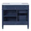 Armoire de salle de bain bleue avec lavabo en céramique, meuble-lavabo 2 tiroirs 36 po et grande capacité de rangement, meuble-lavabo d'apparence moderne, options polyvalentes, look-571185428