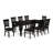 9 Piece Kitchen Table & Chairs Set Includes a Rectangle Dining Room Table with Butterfly Leaf and 8 Solid Wood Seat Chairs, Black-453422495-453422491-513815251