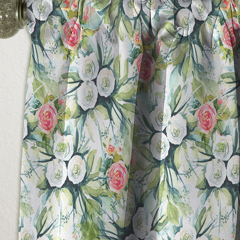 Floral Seamless pattern Flower Background - Floral Blackout Curtain Single Panel, 52" W x 63" L