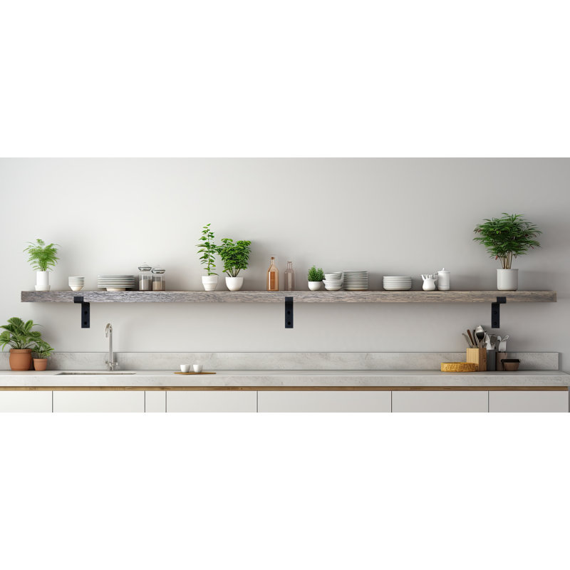 Tablette en bois massif Emerald Lee, H 2 po x l 64 po x P 6 po, Chêne