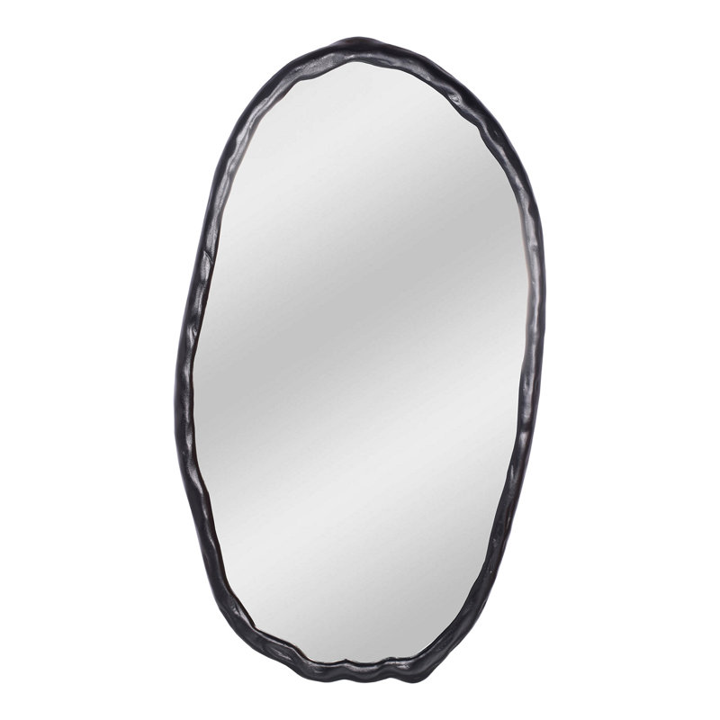 Miroir mural, ovale, contemporain, noir