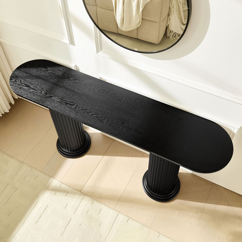 Console de 62,99 pouces de conception moderne avec pieds de style romain, table d'entrée en bois aggloméré avec vestibule en bois pour le salon, le couloir