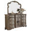  Commode combinée 42 po à neuf tiroirs en bois massif brun 42 po