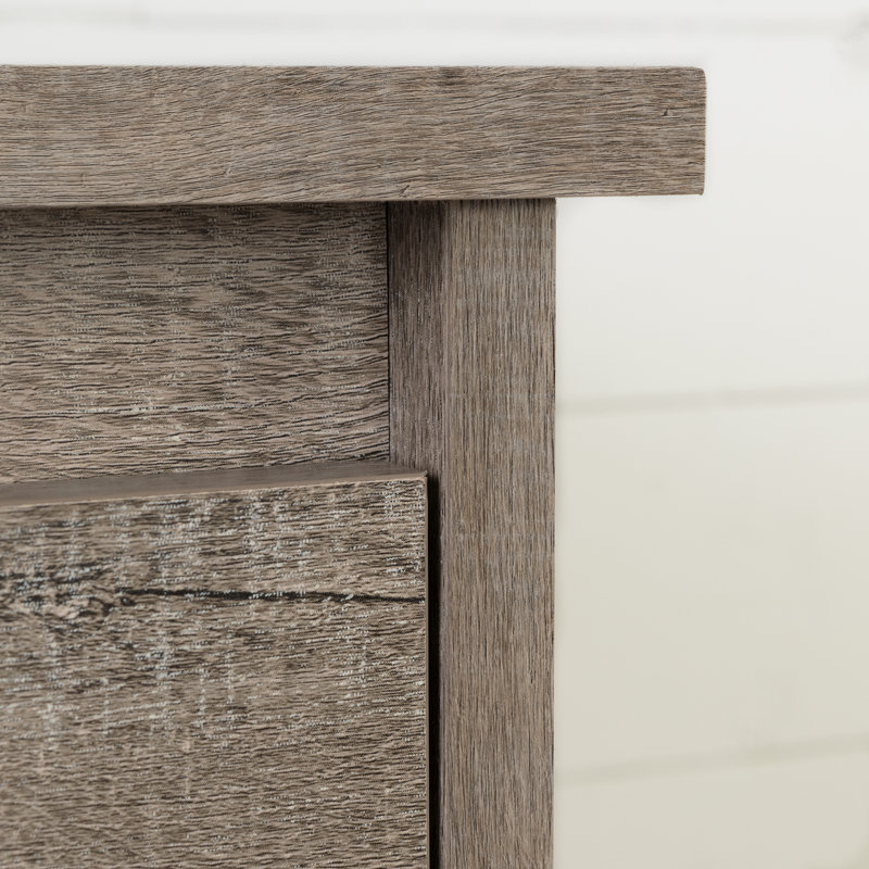 Commode 5 tiroirs Tassio, Chêne patiné