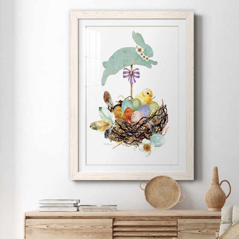 Bunny Hop - impression encadrée, H 37,5 po x l 27,5 po x P 1,5 po, Toile blanche encadrée