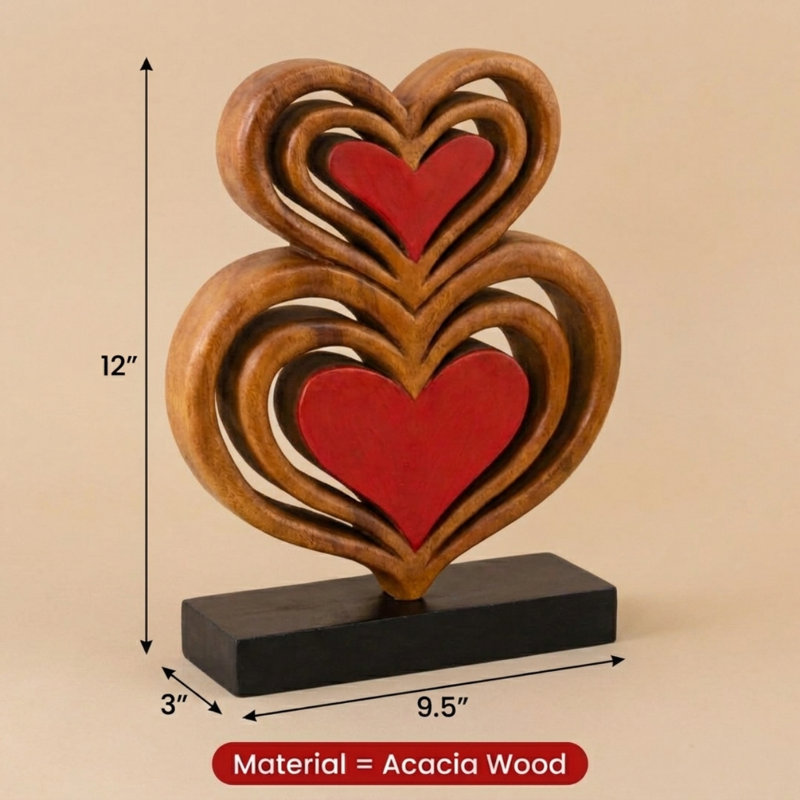 Art décoratif en bois d'acacia à la main Deanette