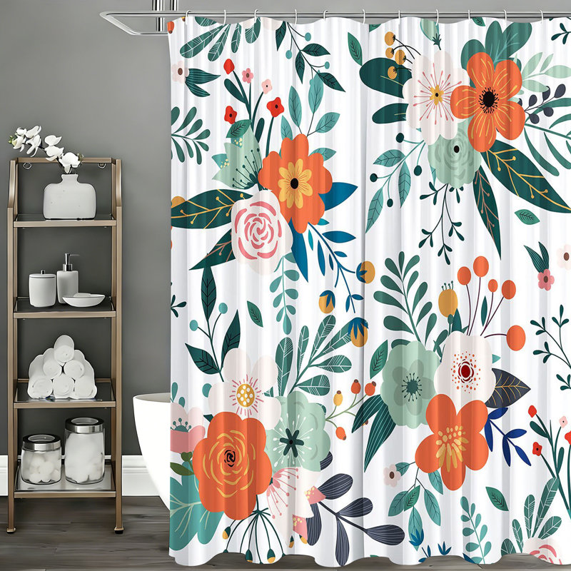 Shower Curtains with Hooks Included
