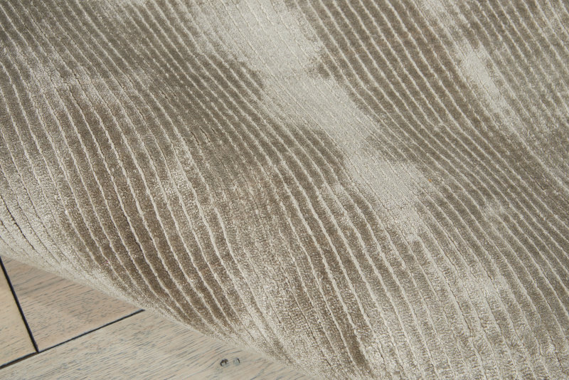 Tapis gris noué à la main Lunar, Rectangle 9 pi 6 po x 13 pi
