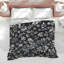 Édredon noir et blanc à motif floral-128737170