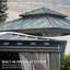 Gazebo à toit rigide 3,66 m x 3,66 m - Toit double en acier galvanisé et structure en aluminium-136680677